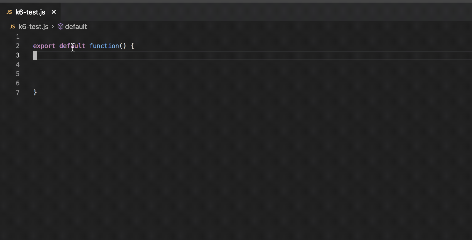 Intellisense enabled in a code editor, showing autocompletion of k6 libraries